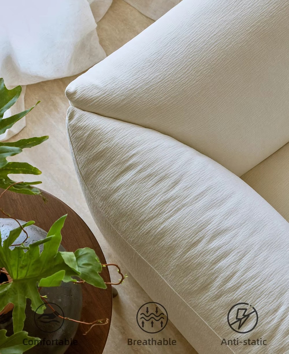 Close-up view of custom hotel fabric sofa LSF6001 cushion Close-up view of custom hotel fabric sofa LSF6001 cushion