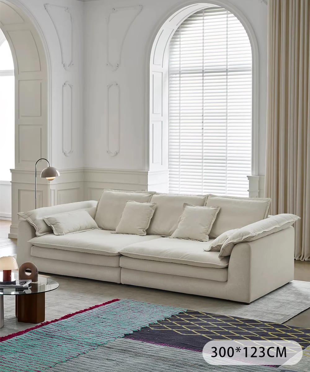Custom size white fabric sofa LSF6002 for hotel lobby project Custom size white fabric sofa LSF6002 for hotel lobby project
