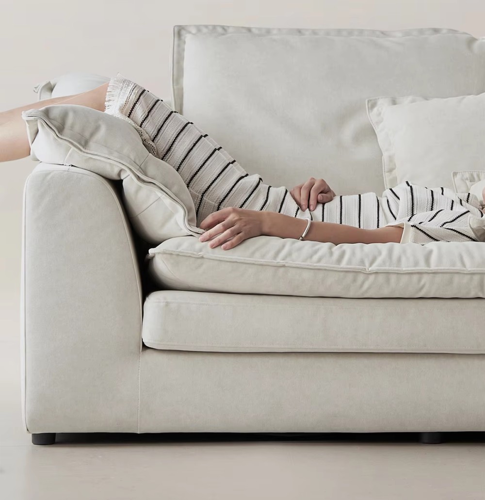 Custom white fabric sofa LSF6002 detail Custom white fabric sofa LSF6002 detail