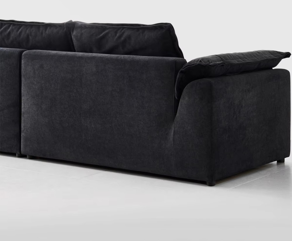 Back view of custom fabric sofa LSF6002 solid wood frame Back view of custom fabric sofa LSF6002 solid wood frame