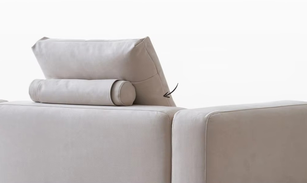 Back view of custom fabric sofa LSF6007 solid wood frame Back view of custom fabric sofa LSF6007 solid wood frame