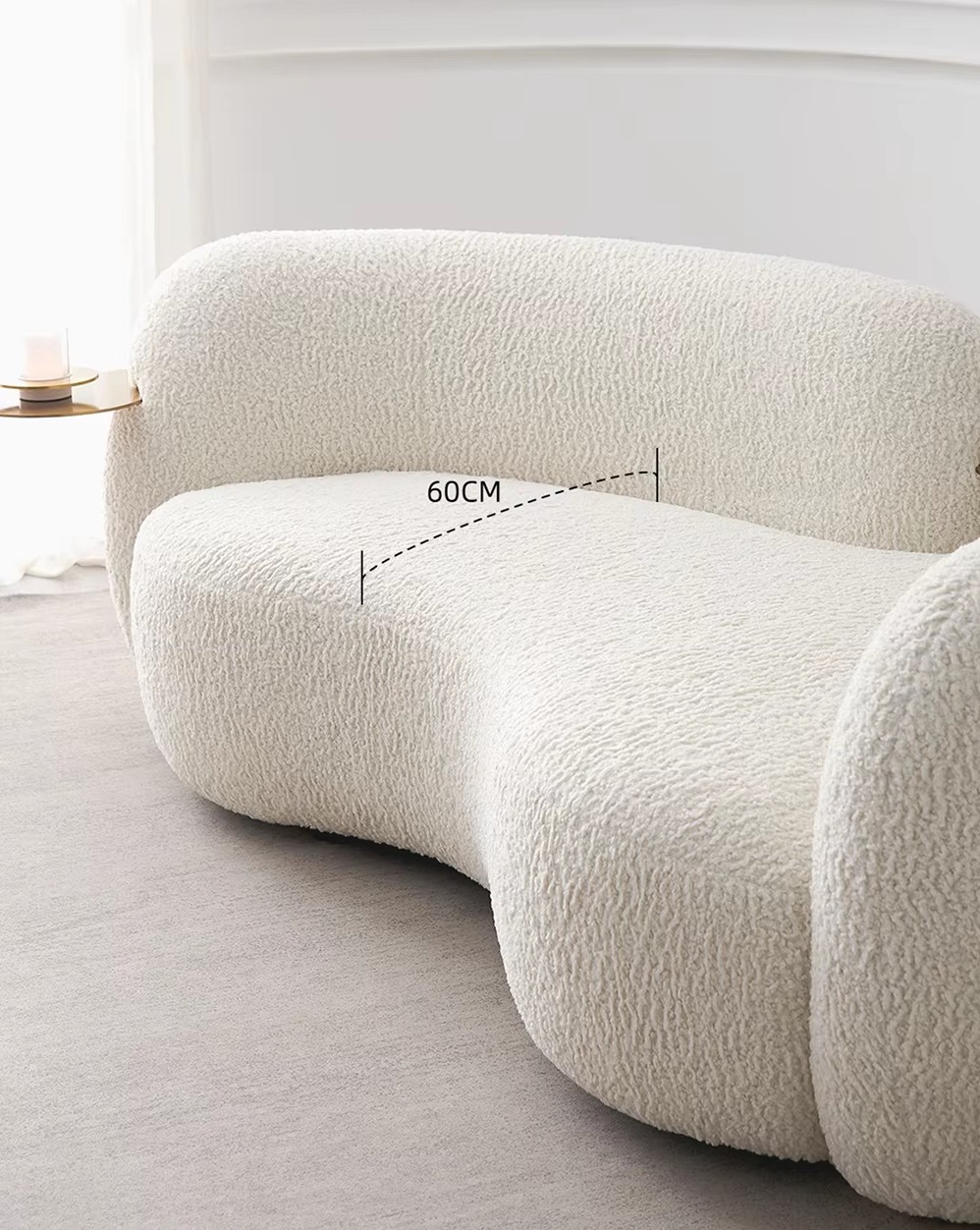 Close-up view of custom hotel fabric sofa LSF6018 cushion Close-up view of custom hotel fabric sofa LSF6018 cushion