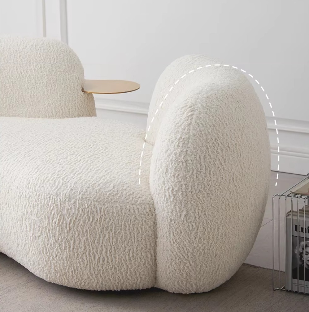 Left side view of custom fabric sofa LSF6018 for hotel lobby Left side view of custom fabric sofa LSF6018 for hotel lobby