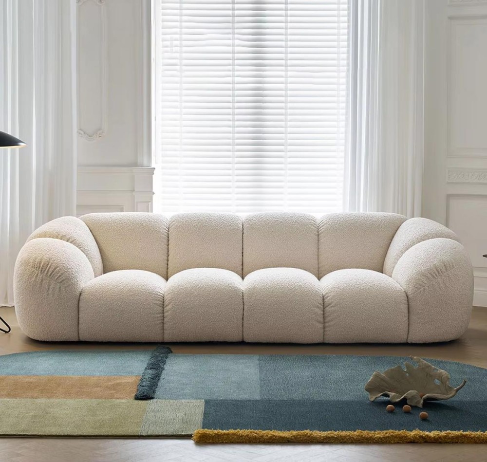 Front view of custom fabric sofa LSF6025 for hotel project Front view of custom fabric sofa LSF6025 for hotel project