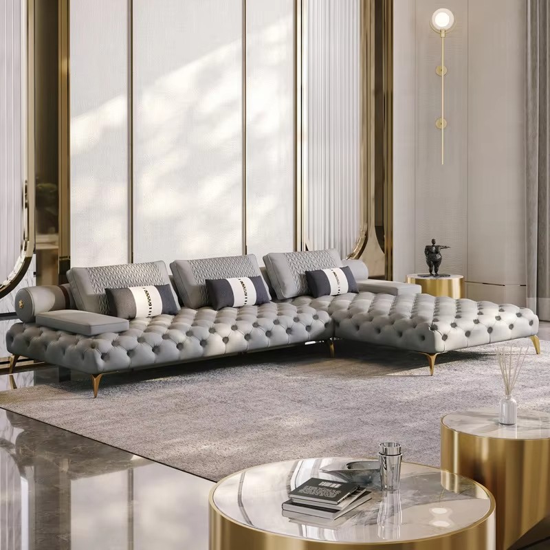 Side profile view of custom fabric sofa LSF6056 for hotel project Side profile view of custom fabric sofa LSF6056 for hotel project