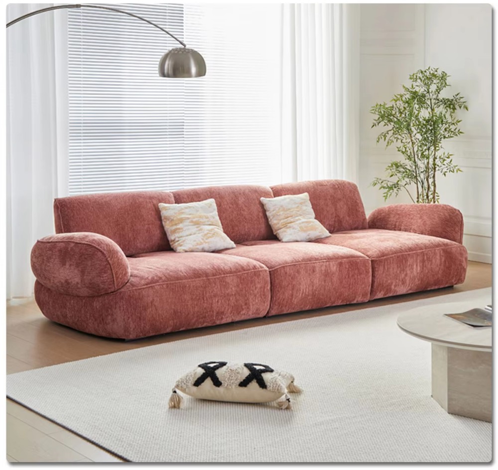 Side profile view of custom fabric sofa LSF6062 for hotel project Side profile view of custom fabric sofa LSF6062 for hotel project